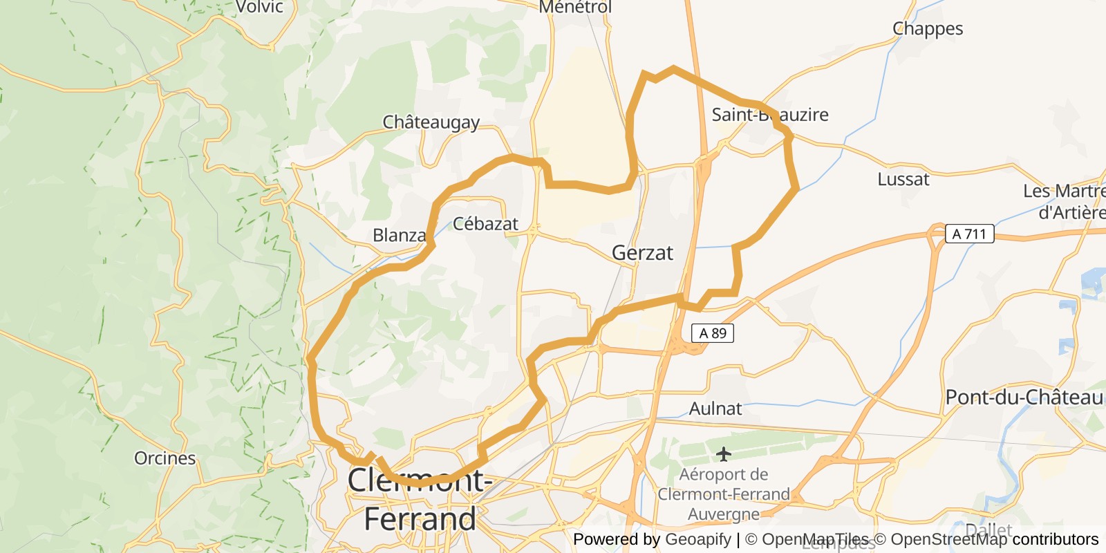 Carte du parcours Mix asphalte et terre