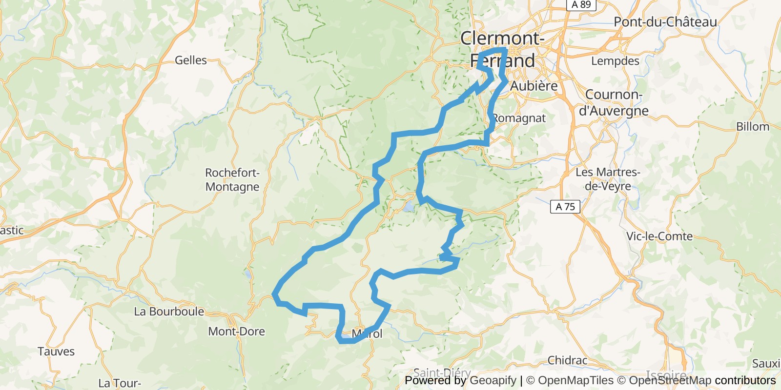 Carte du parcours Échappée belle