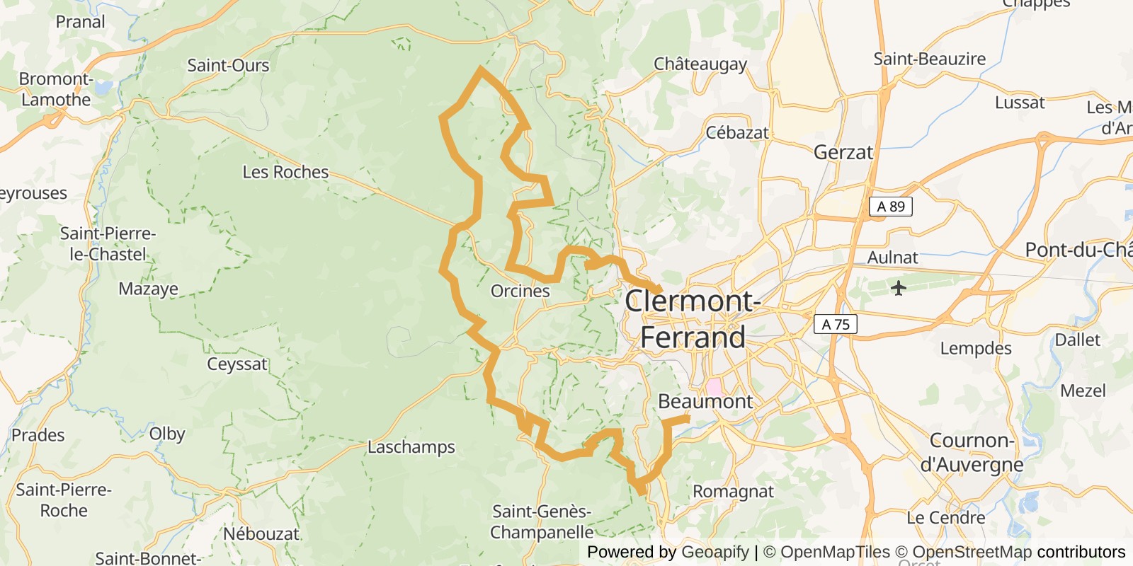 Carte du parcours Entre routes et chemins