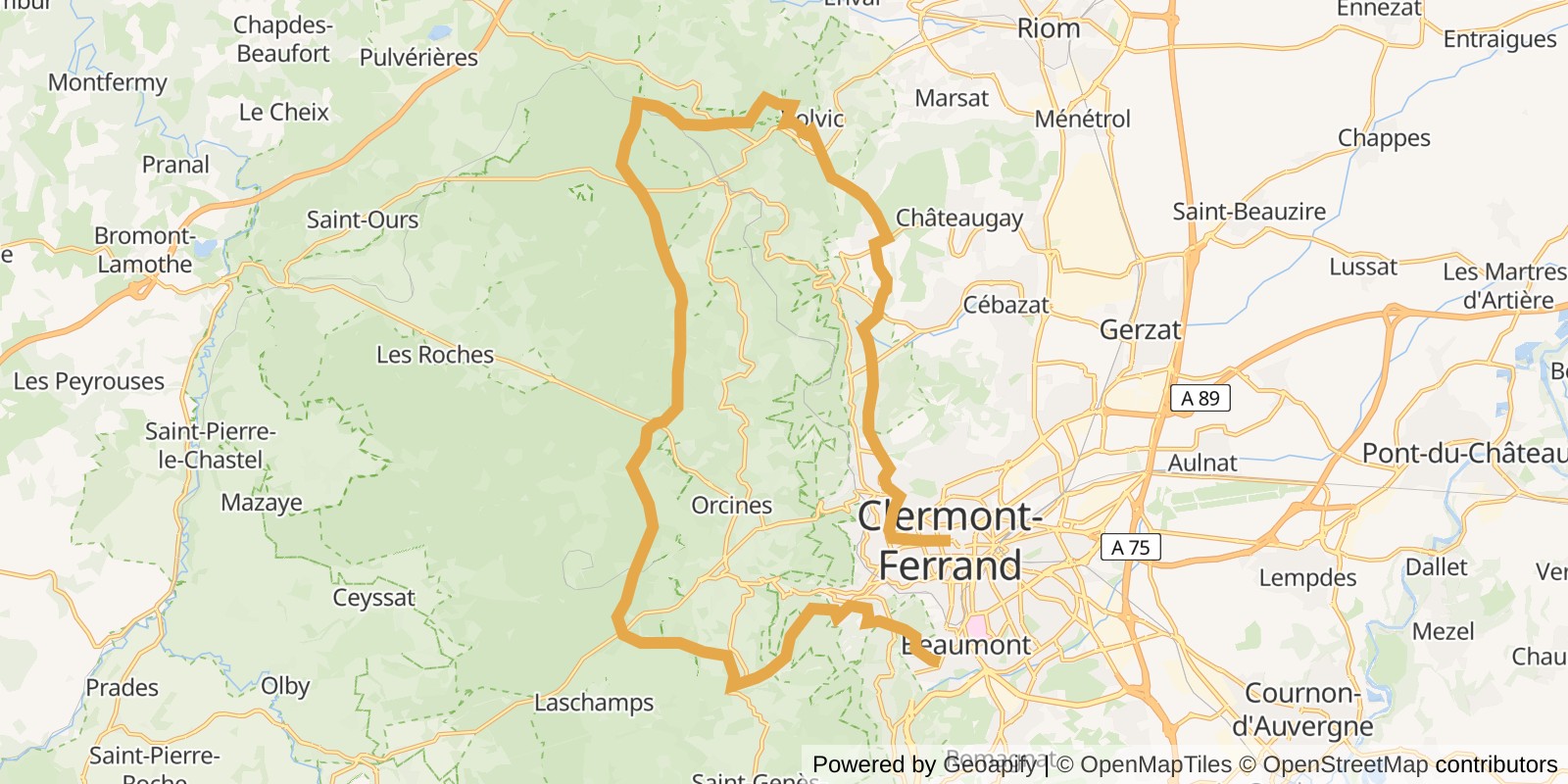 Carte du parcours Aventure gravel